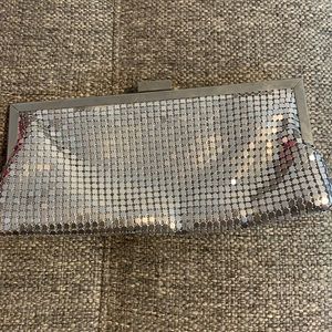 Silver sequin clutch